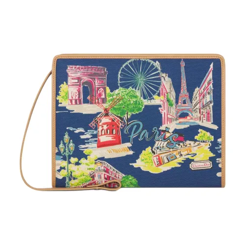 DIOR 30 Montaigne Хлопок Кошелек Женские Многоцветный Робин Жаккард