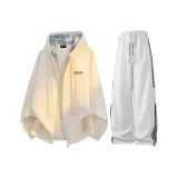 Абрикосовый топ + белые серые штаны