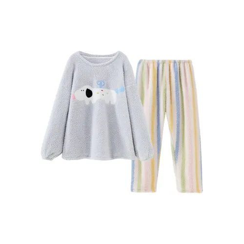 XIAOLIZI Синий Little Кожа Собака Женские Пижамные комплекты