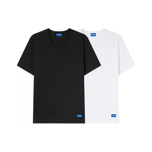 Hugo Boss 2 пачки черный + белый мужские футболки с коротким рукавом