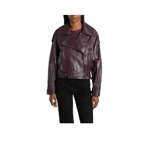 IRO NIGHT Бордо Красный Женские Кожаные Куртки