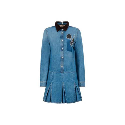 MARNI x Slawn Soldier FW25 Длинное платье с длинными рукавами Женское