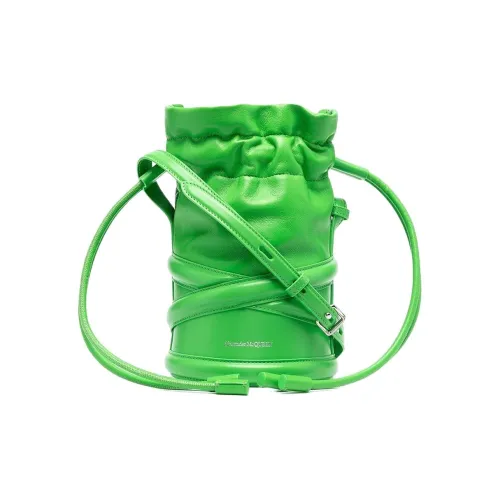 Alexander McQueen Soft Curve Овчина с коровьей кожей Сумка через плечо Женская Зеленая