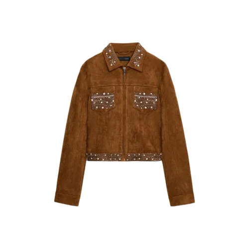 ZARA Коричневый Женский Куртки