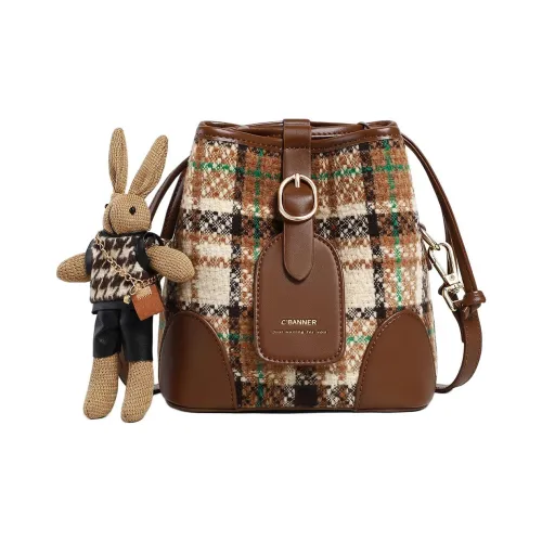 C°BANNER Ткань Сумка через плечо Средняя Женская Кофейная