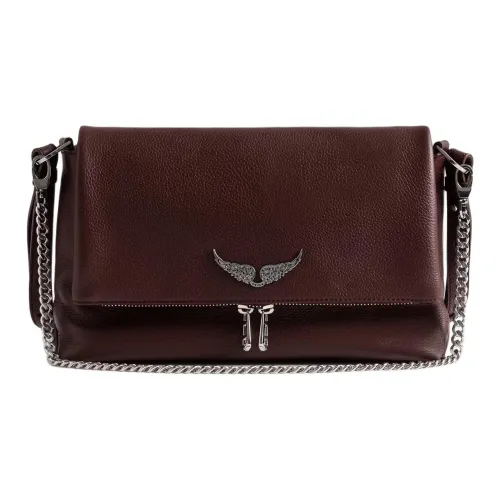 Zadig Voltaire Rocky Коровья кожа Сумка через плечо Женская Темно-коричневая