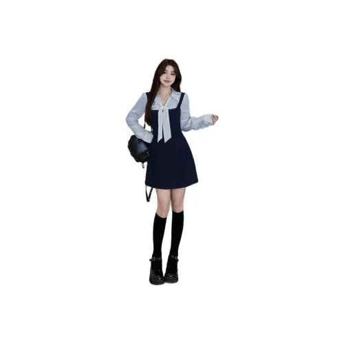 LANGQING Длинное платье с длинными рукавами женское