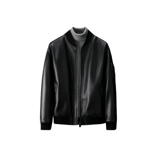 H YXIANG Черные Мужские Кожаные Куртки