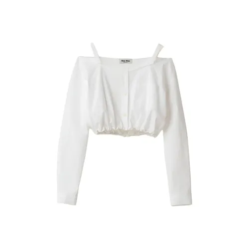 MIU MIU Белый Женские Короткие Топы