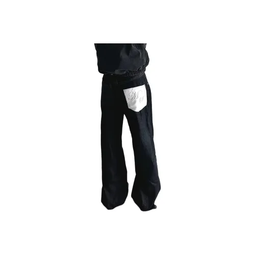 XUBAIHUO Черные Унисекс Джинсы