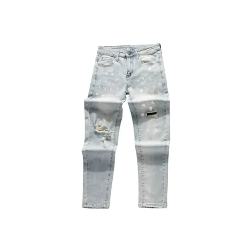 CAT'S PAW Светло-синие Унисекс Джинсы