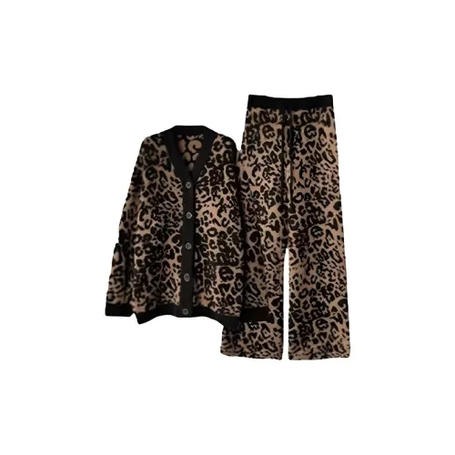 XIAOLIZI Леопардовый принт Женские Пижамные комплекты
