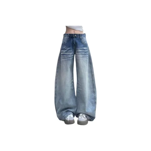 BEAR UNION Винтажный Светлый С подарками Съемная Булавка Женские Джинсы