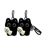 Черный кот держит рыбку [2 шт]