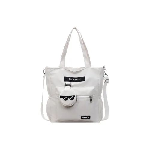 Kwq Холст Плечевая сумка Унисекс Белый Черный Коричневый