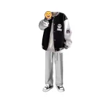 [2 шт] Белое пальто + толстые серые брюки