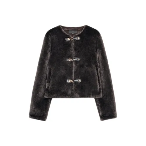 ZARA Коричневый Женские Бархатные Куртки