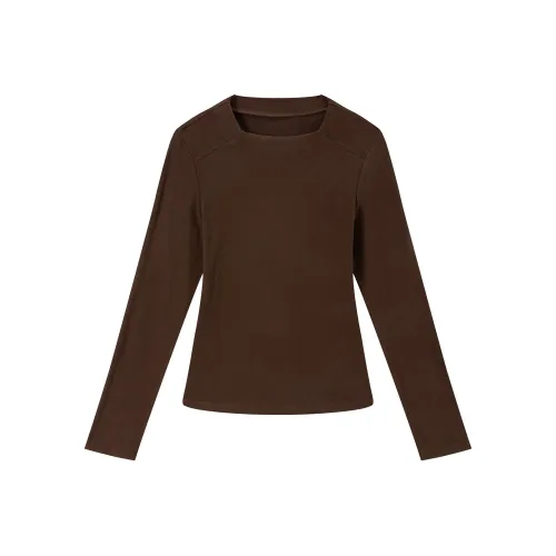 7 SEVFUN Темный кофейный женские T-рубашки