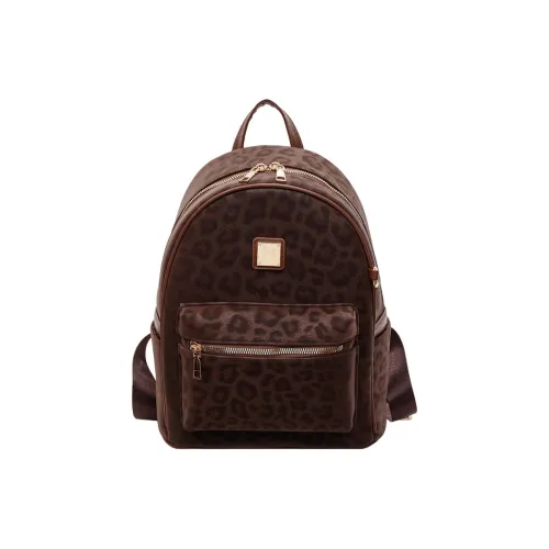 RIVMIND Кожа Бархат Рюкзак Стандартный Женский Коричневый Розовый