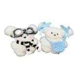 Длинноухая собака, синий [сумка через плечо + бант] + длинноухая собака [пилот, стекло + черно-белый шарф]