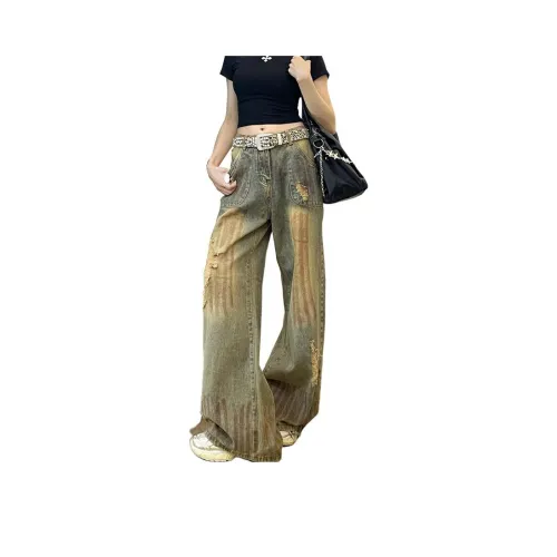 OMOIDAS Blue Women's Jeans ОМОИДАС Синий Женские Джинсы