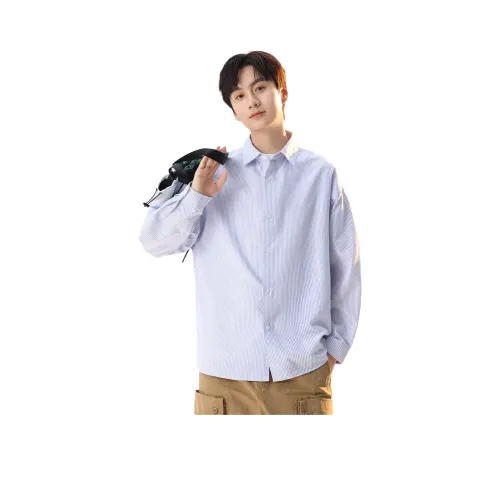 CCAABB Синий с Белым Lettering Мужские Рубашки