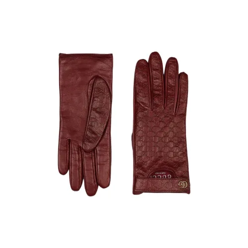 GUCCI Кожа Перчатки Женские Бордовый