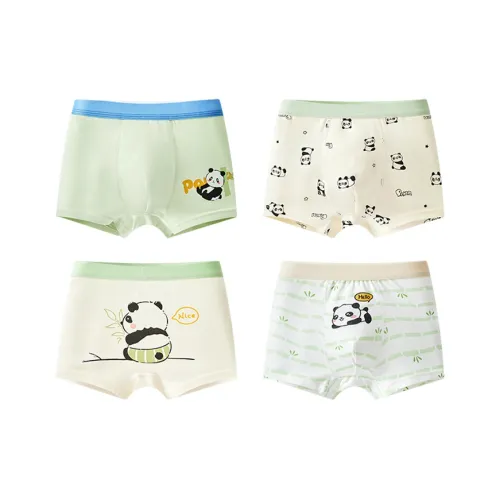 MIIOW 4 пачки Белый+Абрикос+Светлый Абрикос+Зеленый Kids Трусы