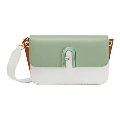 Furla Gemma Телячья кожа Сумка через плечо Сумка на плечо Мини Женская Авокадо Зеленый Белый Коричневый