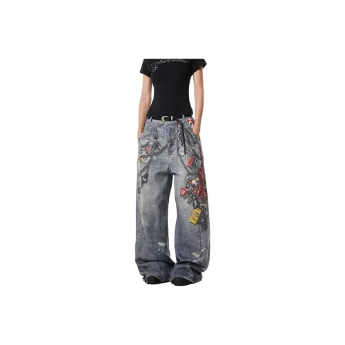 NEVER RULE Синий Унисекс Джинсы