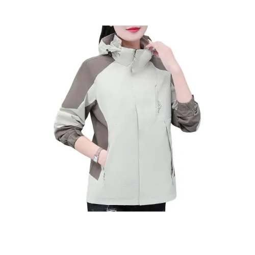 EMINU Воротник-стойка С капюшоном Куртка Женская