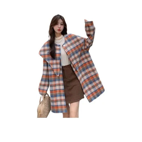 XIANSINIAO Клетчатое Женское Пальто