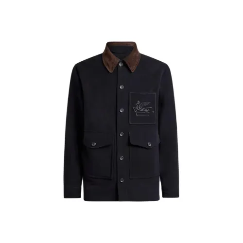 ETRO Мужские куртки морского синего цвета