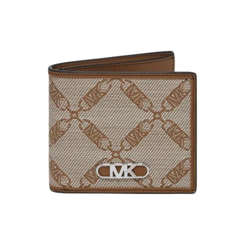 MICHAEL KORS Ткань Кошелек для карт Мужской Экрю и Светло-коричневый