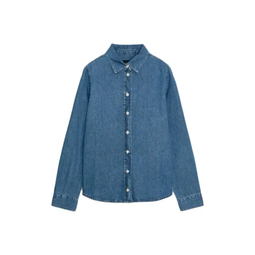 ZARA ZW Series Синие Женские Рубашки