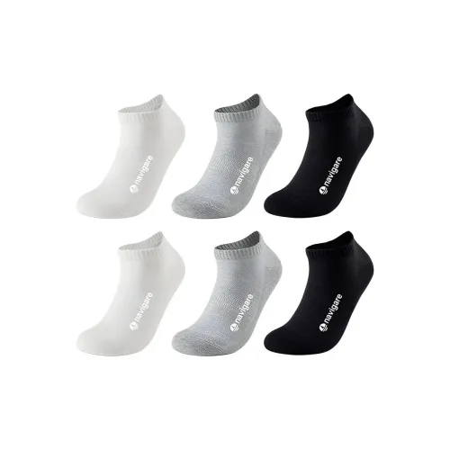 NAVIGARE [6 упаковок] 2 белых 2 серых 2 черных мужские носки