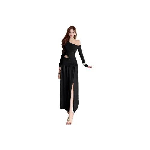 Garbege Длинное платье с длинными рукавами женское