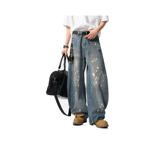 EDRPIUS Blue Unisex Jeans EDRPIUS Синий Унисекс Джинсы