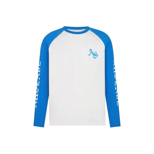 A11SLAVE Синий с Белым Lettering Унисекс T-рубашки