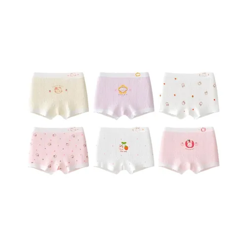 MIIOW 6 пачек Абрикос + Фиолетовый + Светло-фиолетовый + Белый + Розовый + Светло-розовый Детское нижнее белье