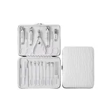 Бакели | Бамбук Белый с Рельефом Набор для Ухода за Ногтями - 18 Штук - Чисто Белый