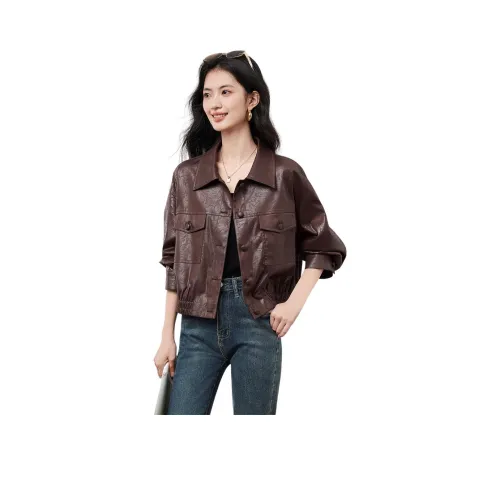 XINFEIYU Красный кофе Женские куртки