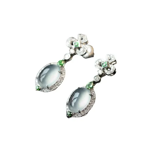 DAN DREAM Серьги из нефрита с цветной глазурью Женские