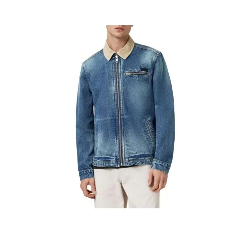 ALLSAINTS Blue Men's Denim Jackets ALLSAINTS Синий Мужской Джинсовые Куртки