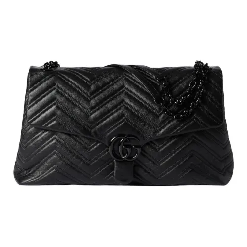 GUCCI GG Marmont Кожа Сумка через плечо Большая Женская Черная