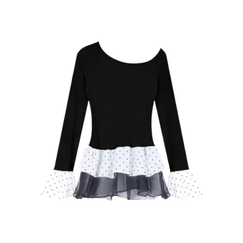 Wang Leshi Черные Женские T-рубашки