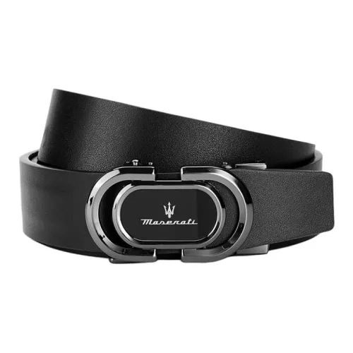 Maserati Ремни из коровьей кожи Мужской Черный 3,5 см