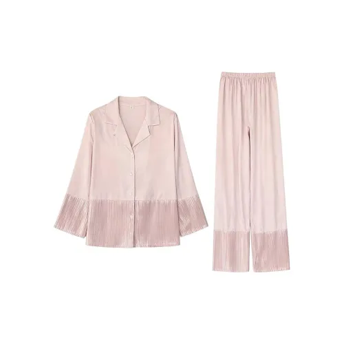 Daiyindie Осенне-зимняя пижама для женщин ледяной шелк с длинными рукавами домашняя одежда