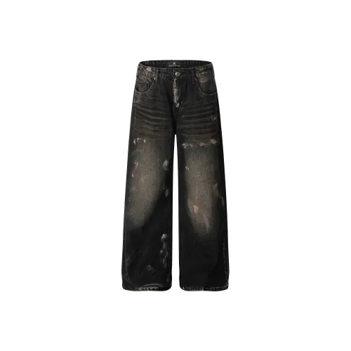 J.F.U Черные Мужские Джинсы