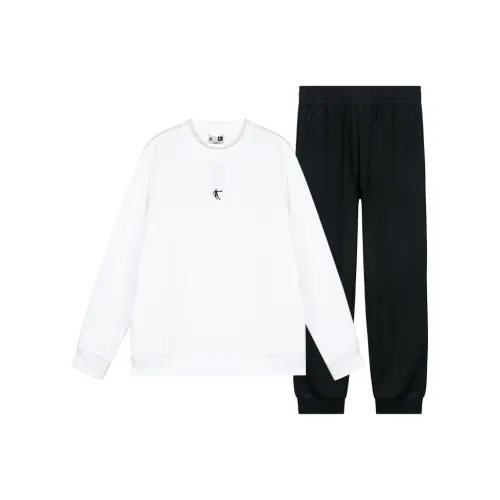 QIAODAN Флис с подкладкой Спортивный костюм Унисекс Jordan White